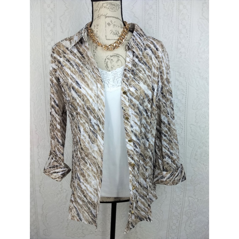 JM Collection Sheer Blouse Size 10